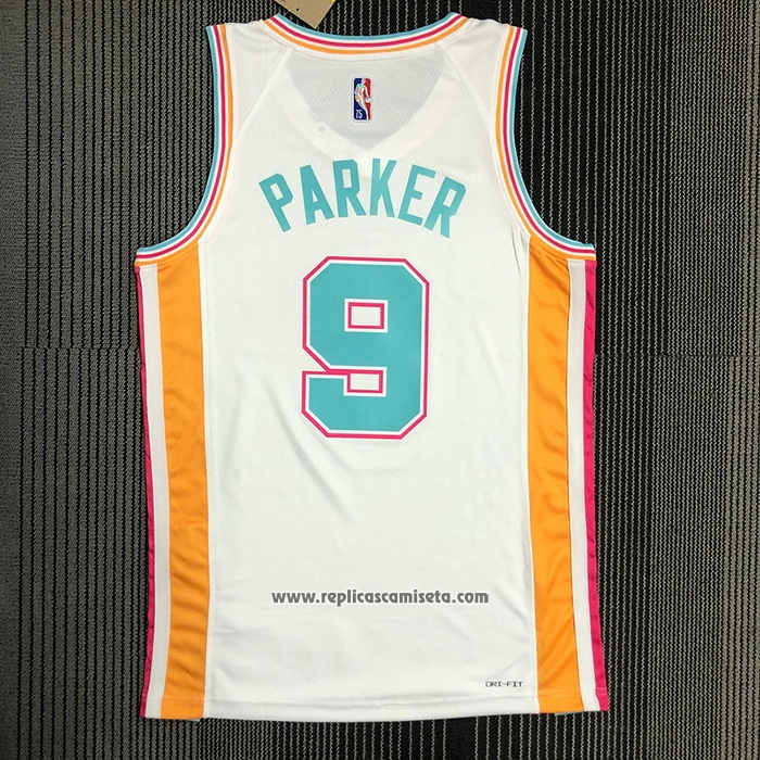 Camiseta San Antonio Spurs Tony Parker #9 Ciudad 2021-22 Blanco